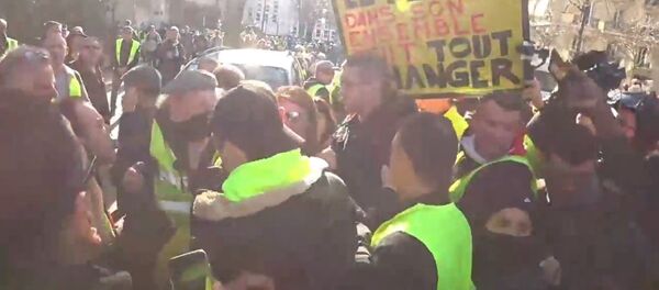 Ingrid Levavasseur a du être exfiltrée du cortège de ce dimanche - Sputnik Afrique