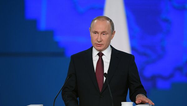 Vladimir Poutine prononce son adresse au parlement russe, le 20 février 2019 - Sputnik Afrique