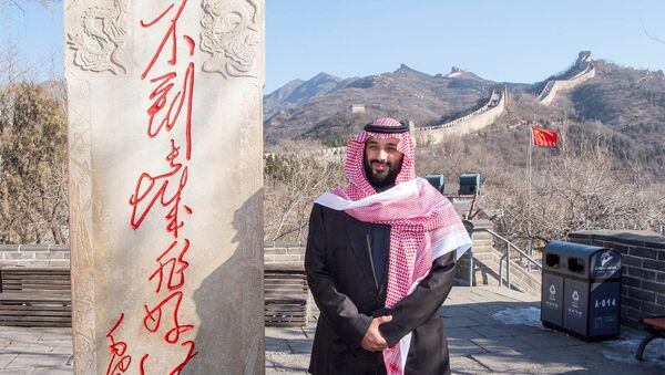 Saudi Arabia's Crown Prince Mohammed bin Salman poses for camera during his visit to Great Wall of China in Beijing, China February 21, 2019 - Sputnik Afrique