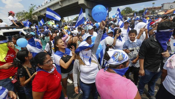 Des manifestants au Nicaragua - Sputnik Afrique