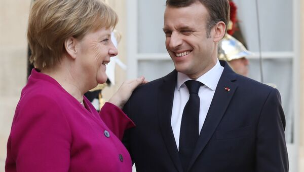 Angela Merkel et  Emmanuel Macron à l’Élysée - Sputnik Afrique