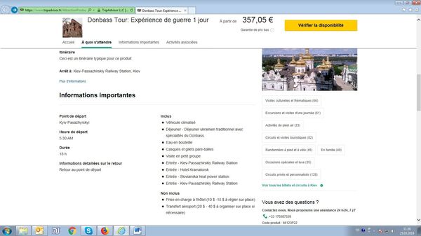 Capture d'écran de Tripadvisor pour le circuit Donbass Tour Capture d'écran de Tripadvisor pour le circuit Donbass Tour - Sputnik Afrique