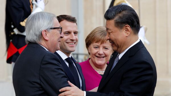 Emmanuel Macron, Angela Merkel, Jean-Claude Juncker et Xi Jinping - Sputnik Afrique