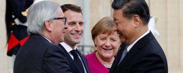 Emmanuel Macron, Angela Merkel, Jean-Claude Juncker et Xi Jinping - Sputnik Afrique