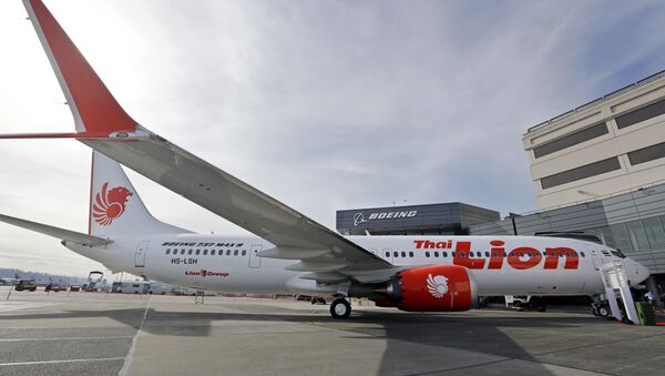 This March 21, 2018, file photo shows Boeing's first 737 MAX 9 jet at the company's delivery center before a ceremony transferring ownership to Thai Lion Air in Seattle - Sputnik Afrique