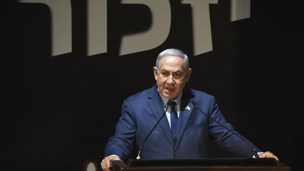 Benjamín Netanyahu, primer ministro de Israel, durante la ceremonia del Día de los Caídos, el 18 de abril de 2018 - Sputnik Afrique