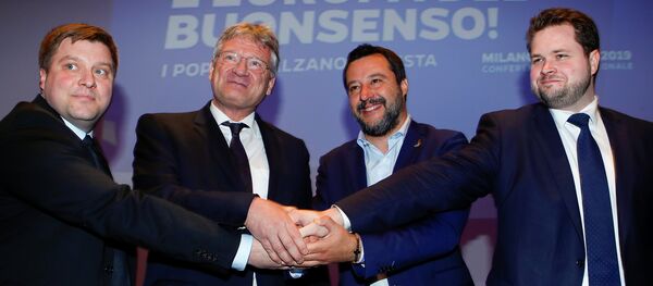 Matteo Salvini, Olli Kotro, Joerg Meuthen et Anders Vistisen - Sputnik Afrique