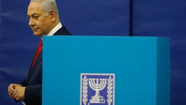 Benyamin Netanyahou vote aux élections au Parlement - Sputnik Afrique