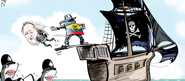 Julian Assange a été arrêté ce 11 avril dans l’ambassade d’Équateur à Londres Julian Assange a été arrêté ce 11 avril dans l’ambassade d’Équateur à Londres - Sputnik Afrique