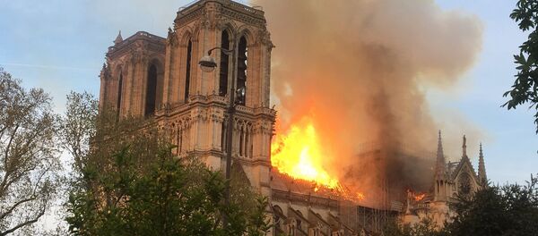 La cathédrale de Notre-Dame de Paris en proie aux flammes - Sputnik Afrique
