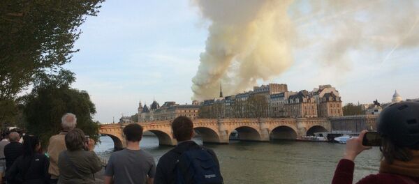 La cathédrale de Notre-Dame de Paris en proie aux flammes - Sputnik Afrique