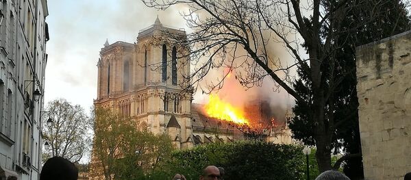 La cathédrale de Notre-Dame de Paris en proie aux flammes - Sputnik Afrique