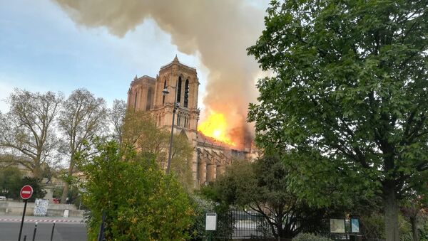 La cathédrale de Notre-Dame de Paris en proie aux flammes - Sputnik Afrique