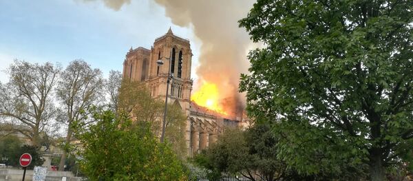 La cathédrale de Notre-Dame de Paris en proie aux flammes - Sputnik Afrique