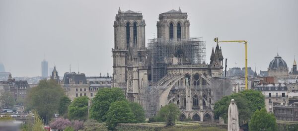 La cathédrale Notre-Dame de Paris après l'incendie, vue du toit de l’Institut du monde arabe, 16 avril 2019 - Sputnik Afrique