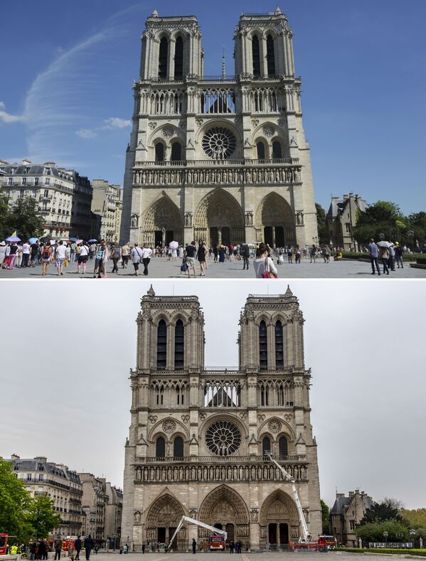 Notre-Dame de Paris avant et après l’incendie - Sputnik Afrique