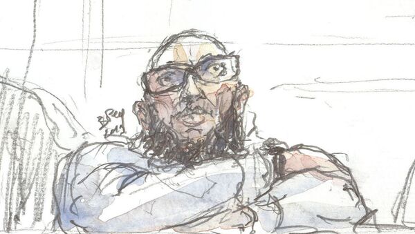 his file photo taken on March 25, 2019 shows a court sketch made at the Paris courthouse of Abdelkader Merah, the older brother and mentor of 2012 French shooter Mohamed Merah, during his appeal trial. The Assise courthouse of Paris will rendered its verdict on April 18, - Sputnik Afrique