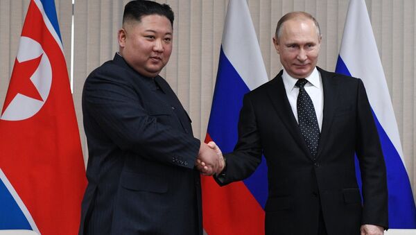 Kim Jong-un et Vladimir Poutine - Sputnik Afrique