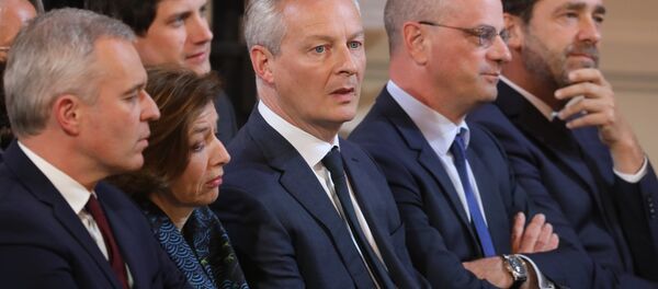 ministres lors de la conférence de presse d'Emmanuel Macron - Sputnik Afrique