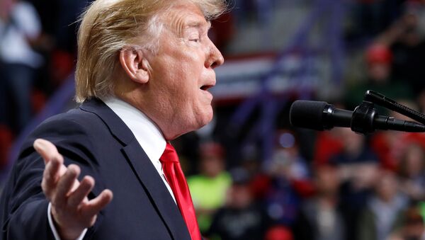 US President Donald Trump delivers remarks at a Make America Great Again rally at the Resch Center Complex in Green Bay - Sputnik Afrique