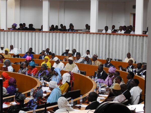 Vue partielle de l'Hémicycle de l'Assemblée nationale du Sénégal le 4 mai 2019 lors de l'examen du projet de loi pour supprimer le poste de Premier ministre au Sénégal - Sputnik Afrique