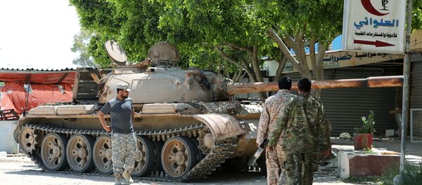 Members of Libyan internationally recognised government forces are seen in Al-Swani area in Tripoli, Libya April 18, 2019. Members of Libyan internationally recognised government forces are seen in Al-Swani area in Tripoli, Libya April 18, 2019. - Sputnik Afrique