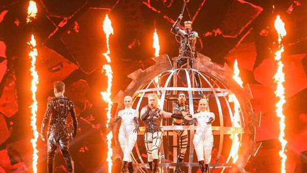 le groupe islandais Hatari à l'Eurovision 2019 - Sputnik Afrique