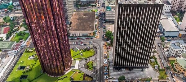 Une vue aérienne du Plateau, quartier des affaires d’Abidjan - Sputnik Afrique