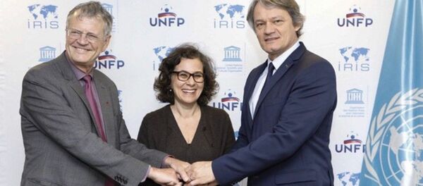 L’Unesco, IRIS et Positive Football lors du déjeuner de presse au siège de l’Unesco à Paris, le 23 mai 2019. - Sputnik Afrique