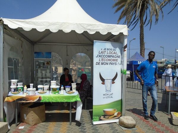 Un stand d’exposition-vente à Dakar, lors de la célébration de la Journée mondiale du lait, le 1er juin 2019. Un stand d’exposition-vente à Dakar, lors de la célébration de la Journée mondiale du lait, le 1er juin 2019. - Sputnik Afrique