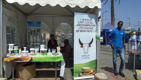 Un stand d’exposition-vente à Dakar, lors de la célébration de la Journée mondiale du lait, le 1er juin 2019. - Sputnik Afrique