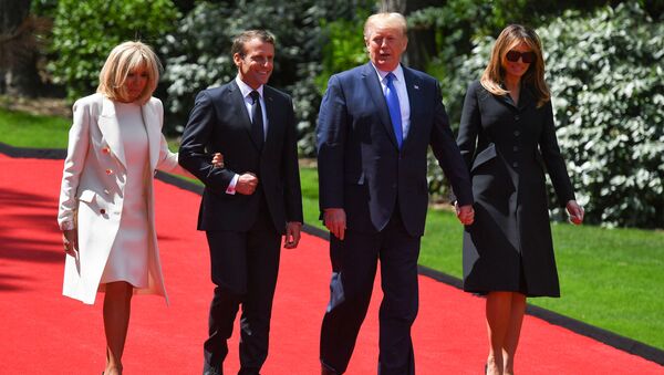 Brigitte Macron, Emmanuel Macron, Donald Trump et Melania Trump - Sputnik Afrique