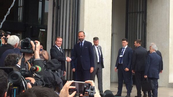 Édouard Philippe et Dmitri Medvedev au Havre - Sputnik Afrique