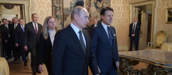 Vladimir Putin et Giuseppe Conte, le 4 juillet 2019 - Sputnik Afrique