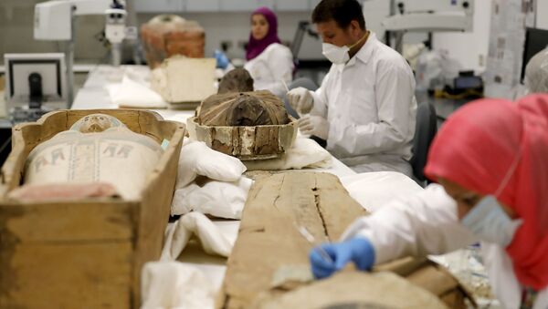 L'Égypte présente un sarcophage de Toutânkhamon en restauration - Sputnik Afrique