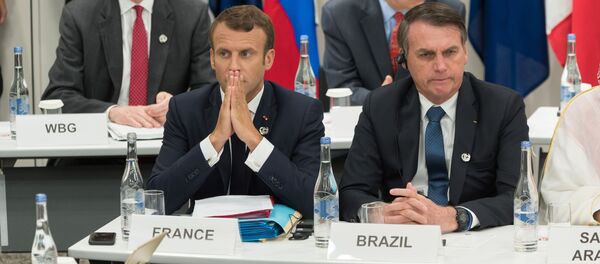 Emmanuel Macron et Jair Bolsonaro lors du sommet G20 à Osaka - Sputnik Afrique