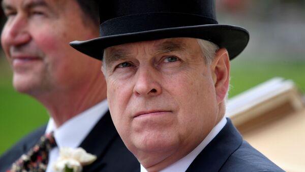 Britain's Prince Andrew arrives by horse and carriage on ladies' day during the Royal Ascot horce racing event at Ascot Racecourse, Ascot, Britain, on June 20, 2019. - Sputnik Afrique