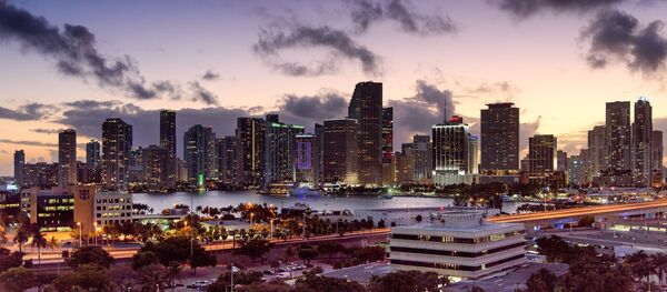 Miami, Florida, skyline, sunset - Sputnik Afrique