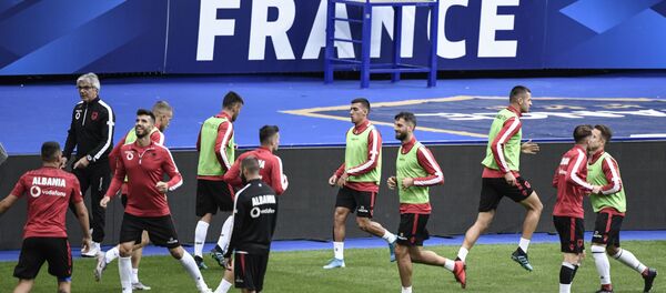 L'équipe albanaise lors d'un entraînement  - Sputnik Afrique
