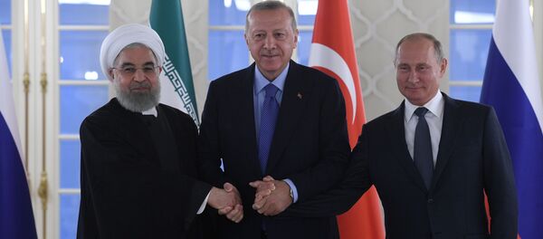 Rohani, Erdogan et Poutine à Ankara, le 16 septembre 2019 Rohani, Erdogan et Poutine à Ankara, le 16 septembre 2019 - Sputnik Afrique