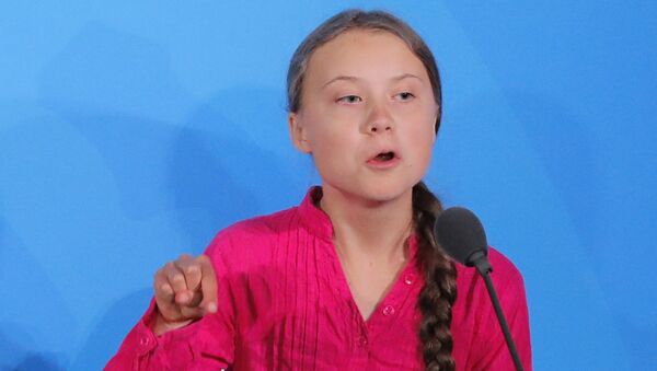 16-year-old Swedish Climate activist Greta Thunberg speaks at the 2019 United Nations Climate Action Summit at U.N. headquarters in New York City, New York, U.S. - Sputnik Afrique