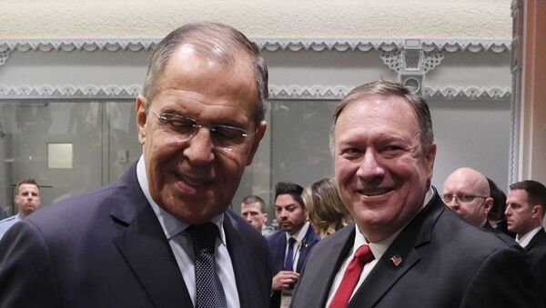 Sergueï Lavrov (à gauche) lors de la 74e session de l’Assemblée générale de l’Onu - Sputnik Afrique