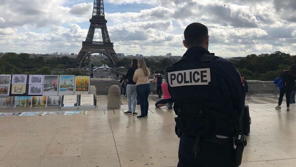 Un policier sur la place du Trocadéro (image d’illustration) - Sputnik Afrique