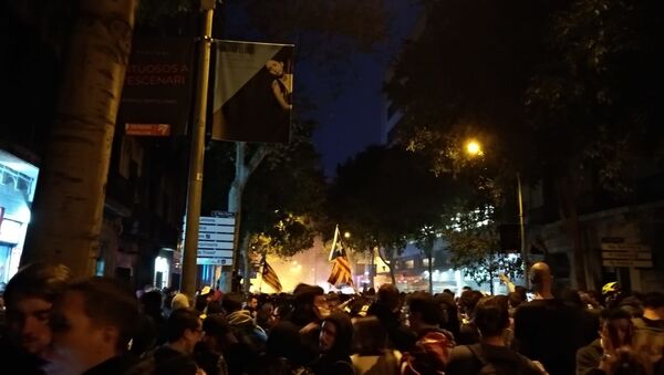 Central Barcelona during protests on 18 Oct - Sputnik Afrique