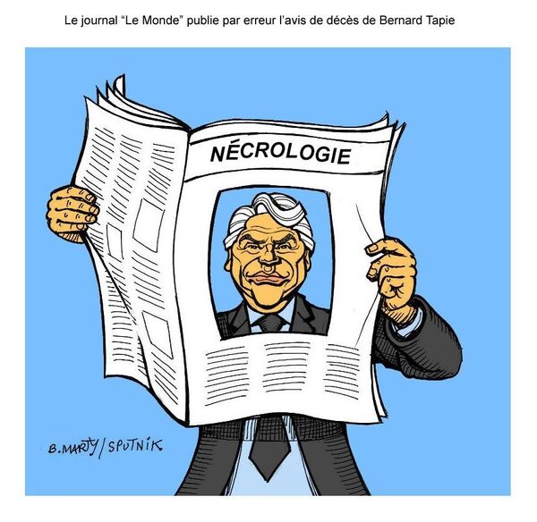«J’y ai pas cru»: Bernard Tapie a commenté sa «mort» annoncée par Le Monde – vidéo «J’y ai pas cru»: Bernard Tapie a commenté sa «mort» annoncée par Le Monde – vidéo - Sputnik Afrique