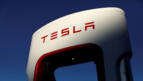 Tesla super chargers are shown in Mojave, California, U.S. July 10, 2019. - Sputnik Afrique