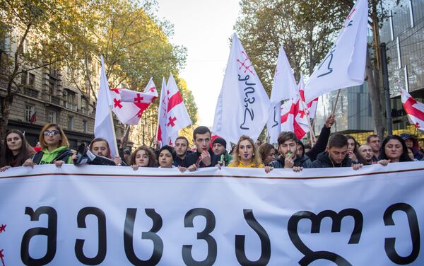 Une manifestation dans l'avenue Roustaveli, dimanche 17 novembre 2019 - Sputnik Afrique