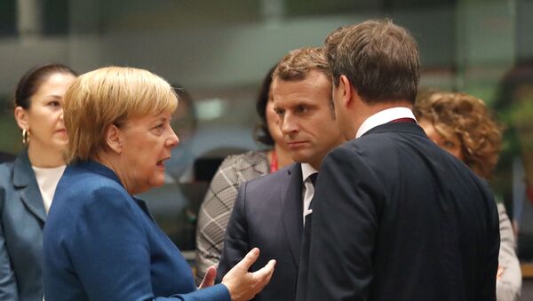 Angela Merkel et Emmanuel Macron à Bruxelles (archive photo) - Sputnik Afrique