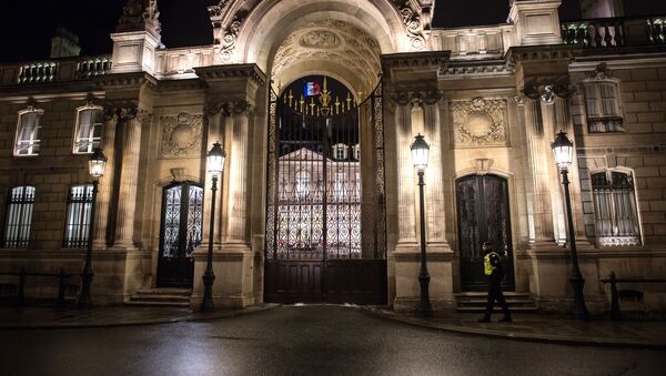 Вход в Елисейский дворец, официальную резиденцию президента Франции в Париже. - Sputnik Afrique