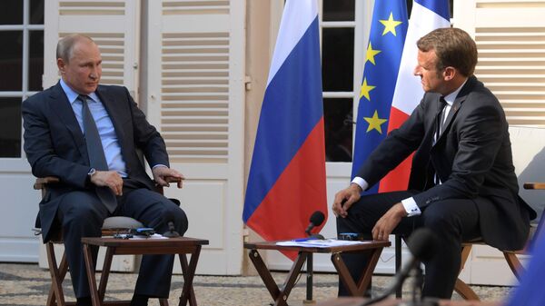 Vladimir Poutine et Emmanuel Macron au fort de Bregançon (19 août 2019) - Sputnik Afrique
